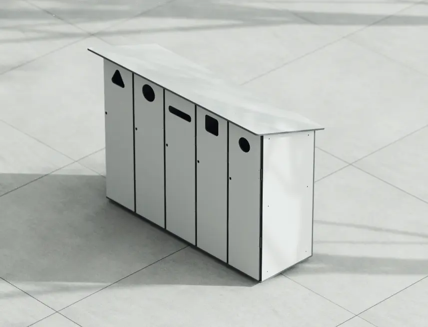 Outdoor recycling bin (5 compartments)