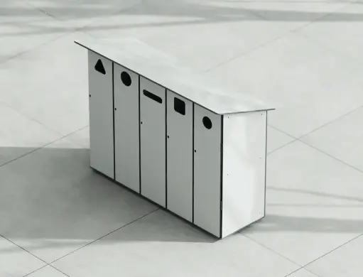 Îlot de tri extérieur (5 compartiments) (Bambou)