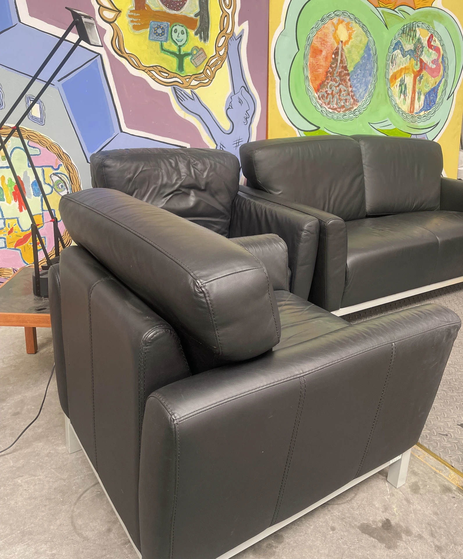 Ensemble de salon en cuir