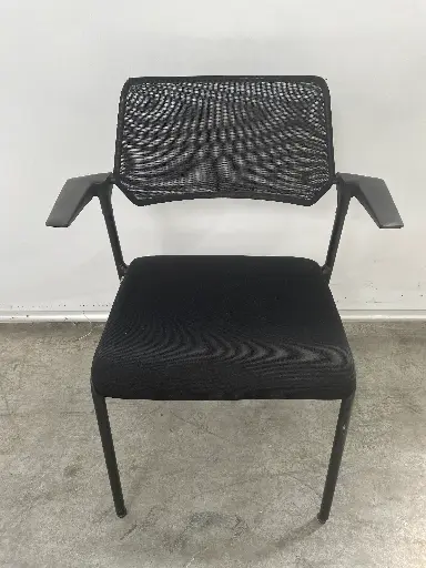Chaise visiteur interstuhl tissu noir accoudoirs 